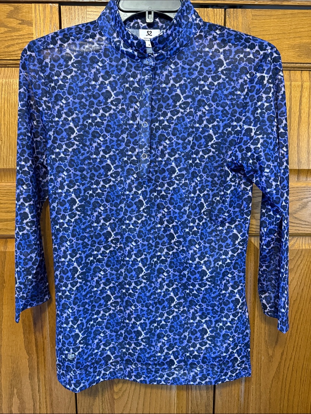 Daily Sports Purple Leopard-Print Long Sleeve Women's Shirt- Small